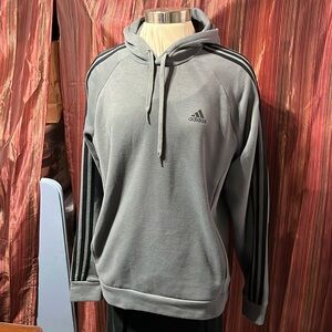Large gray with black detail, Adidas hoodie